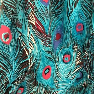 Peacock Pattern Halter Maxi Dress